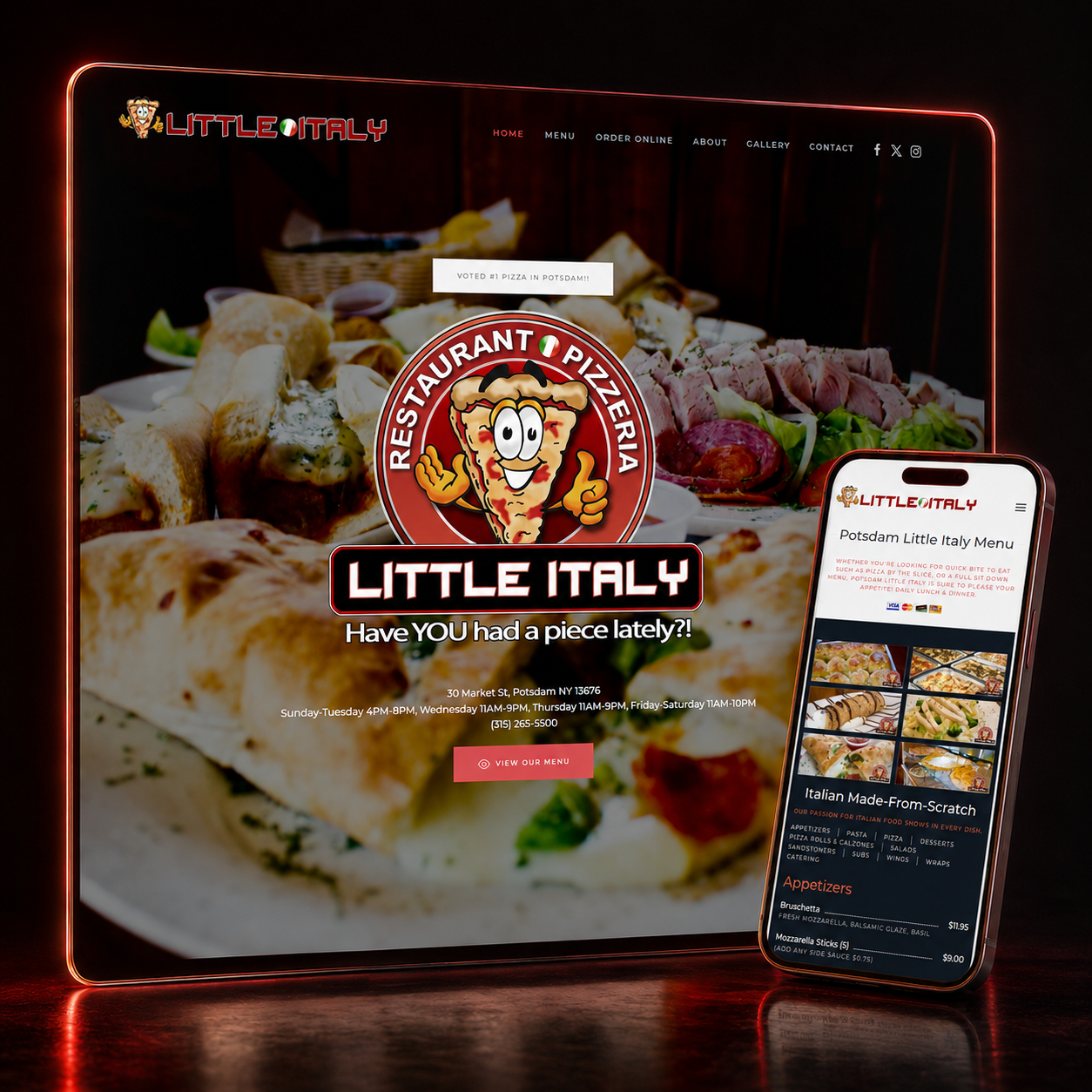 Little Italy e-commerce homepage designed by LaFountain Design